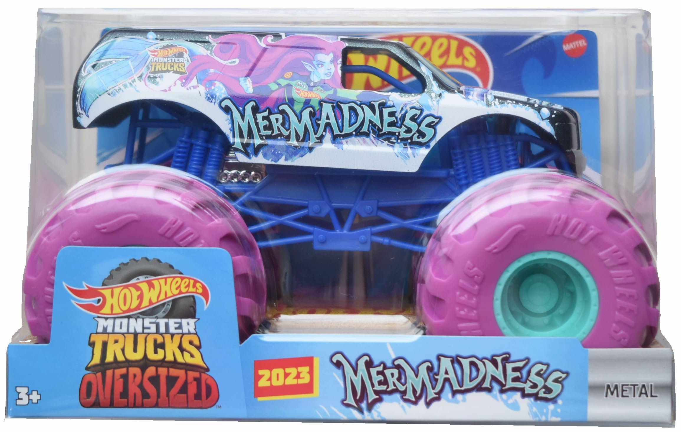 Amazon.com: Hot Wheels Monster Trucks Mermadness, Oversized 1:24